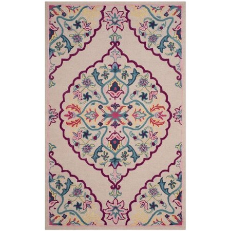 Safavieh 8 x 12 ft. x 9 in. TraditionalBellagio Hand Tufted Area Rug Light Pink & Multi BLG605E-9